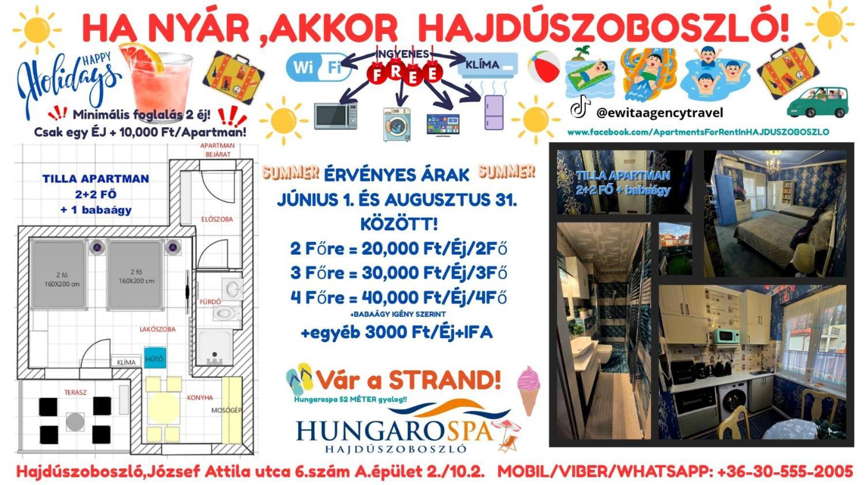 Tilla Apartman Hajdúszoboszló Eksteriør billede